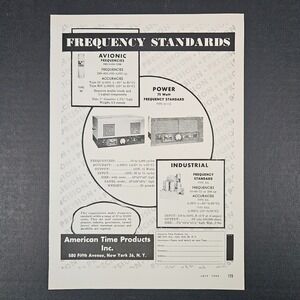 1956 American Time Products Frequency Standard Avionic Vintage Print Ad NYC Shop